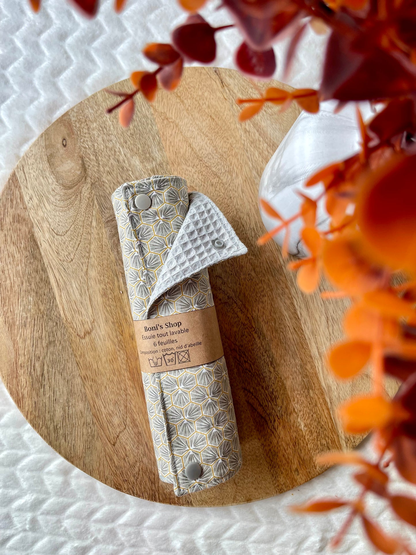 Essuie-tout réutilisable en nid d’abeille