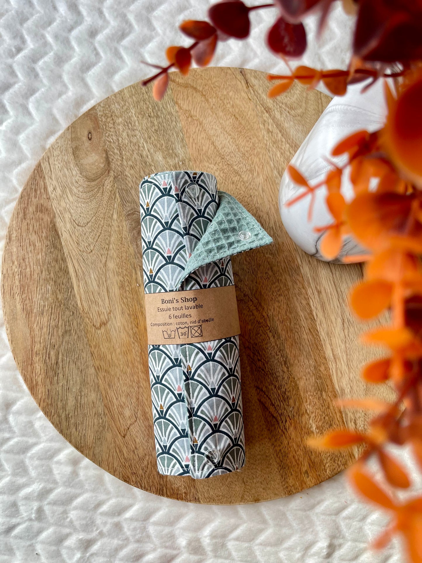 Essuie-tout réutilisable en nid d’abeille