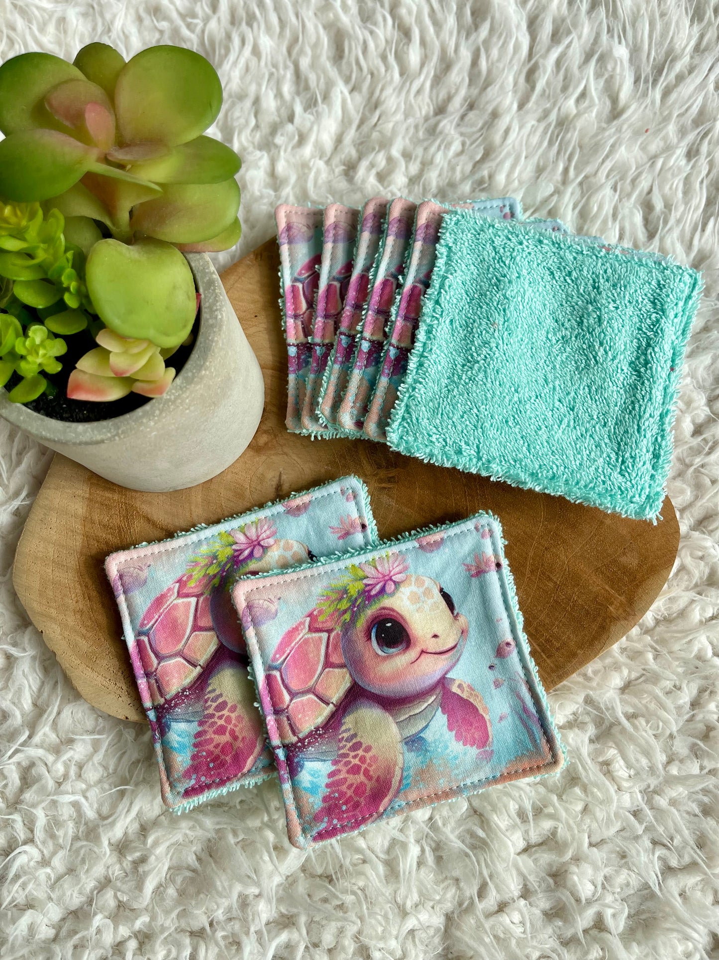 Lingettes lavables carrées en éponge