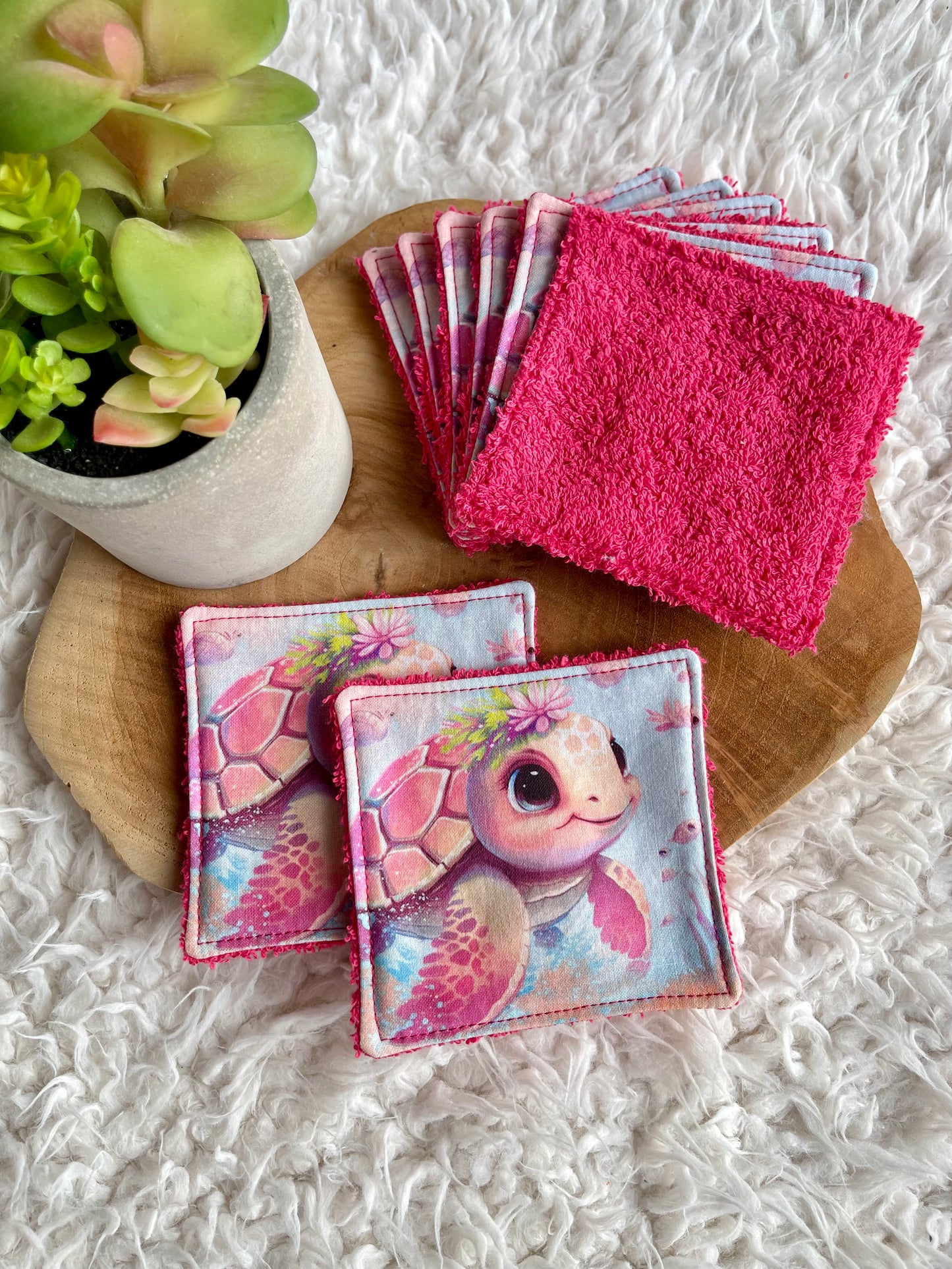 Lingettes lavables carrées en éponge