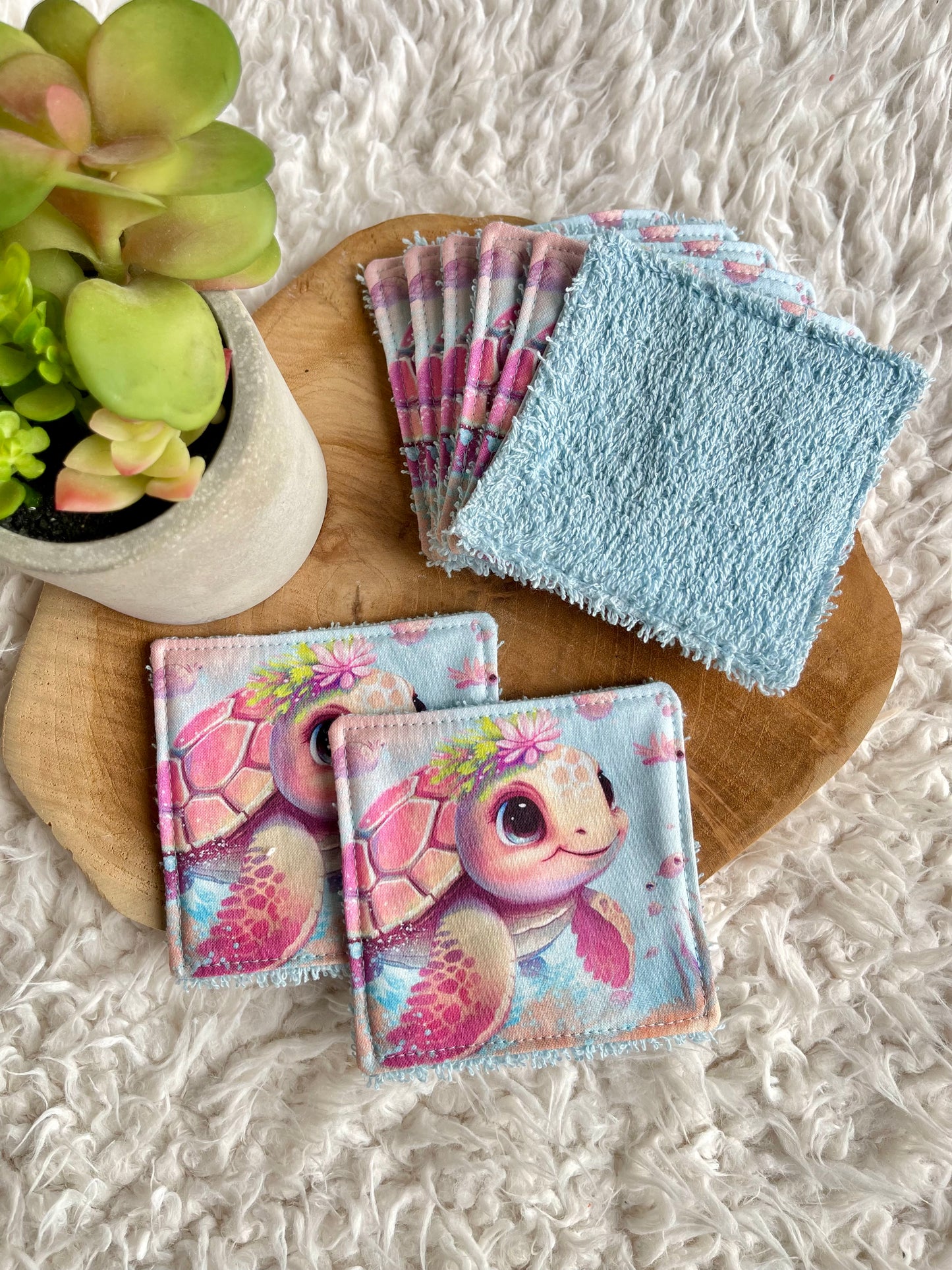 Lingettes lavables carrées en éponge