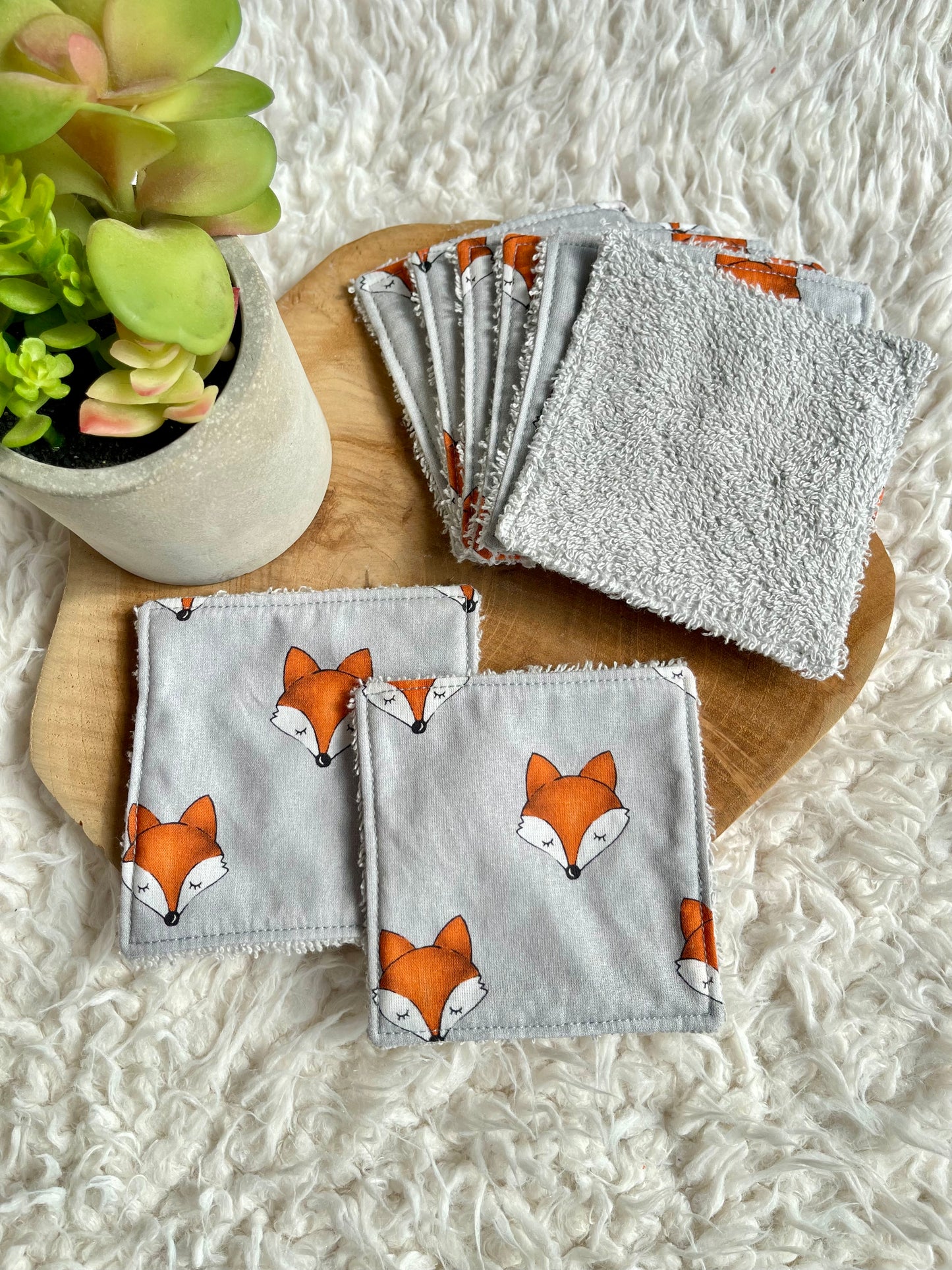 Lingettes lavables carrées en éponge
