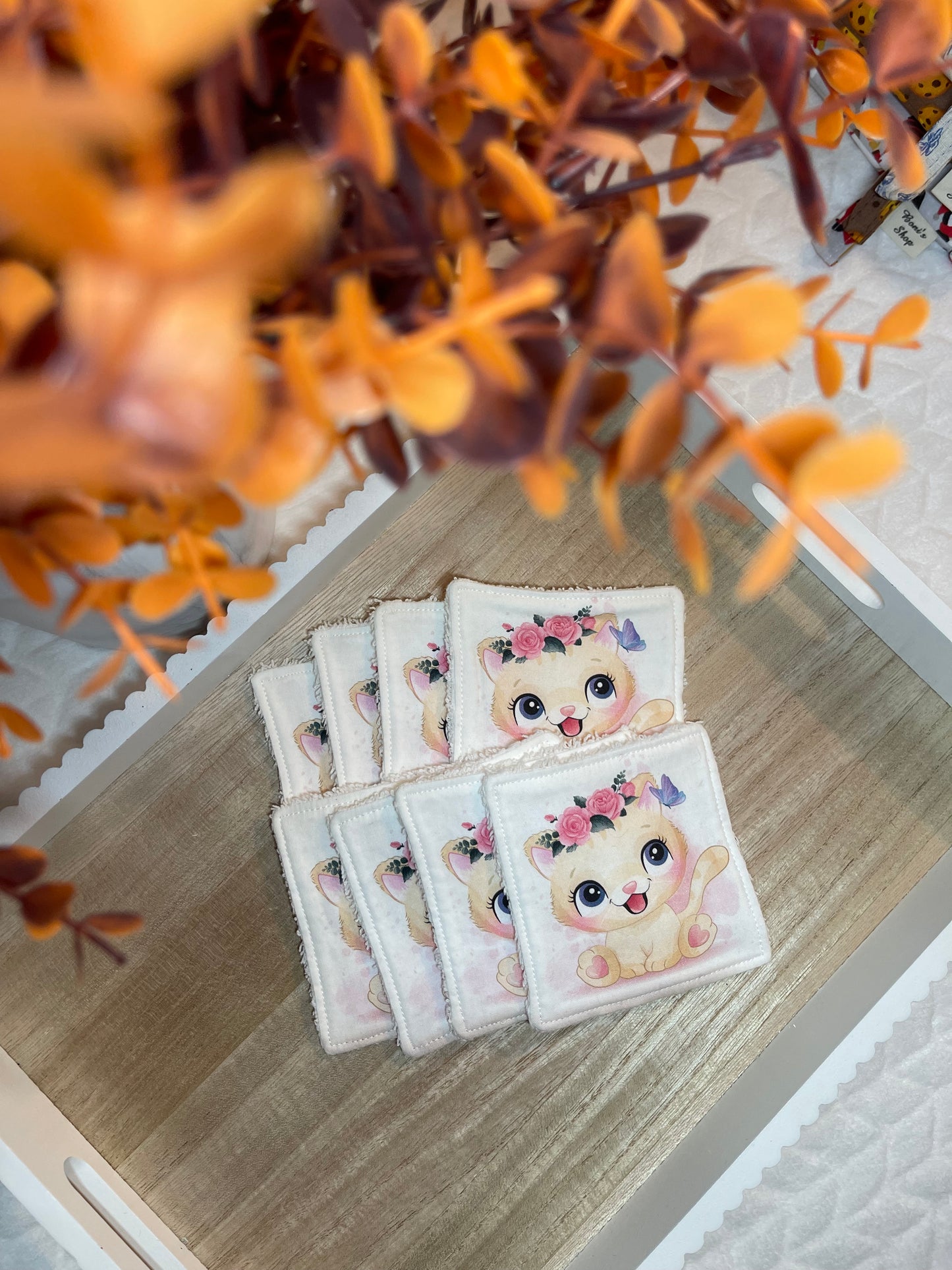 Lingettes lavables carrées en éponge